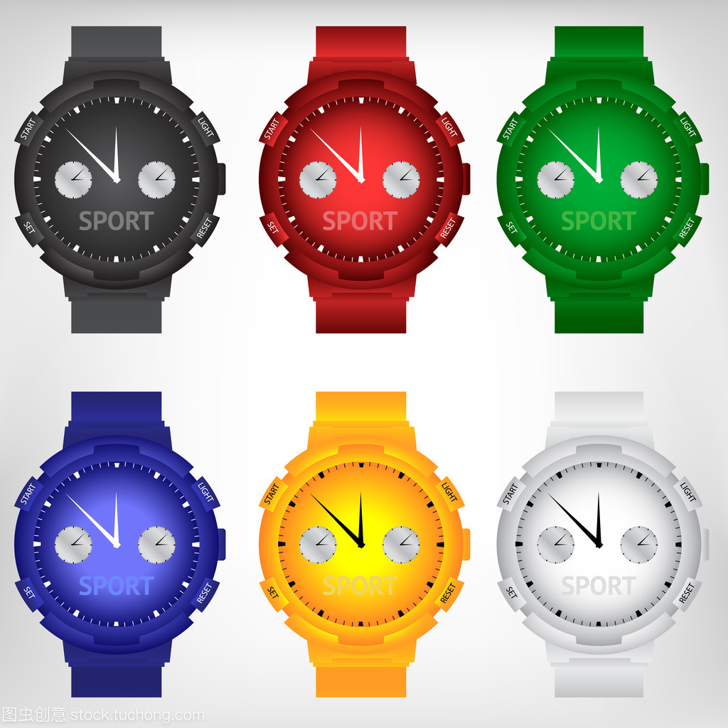 矢量圖的現代手表 數字化時代的時計美學